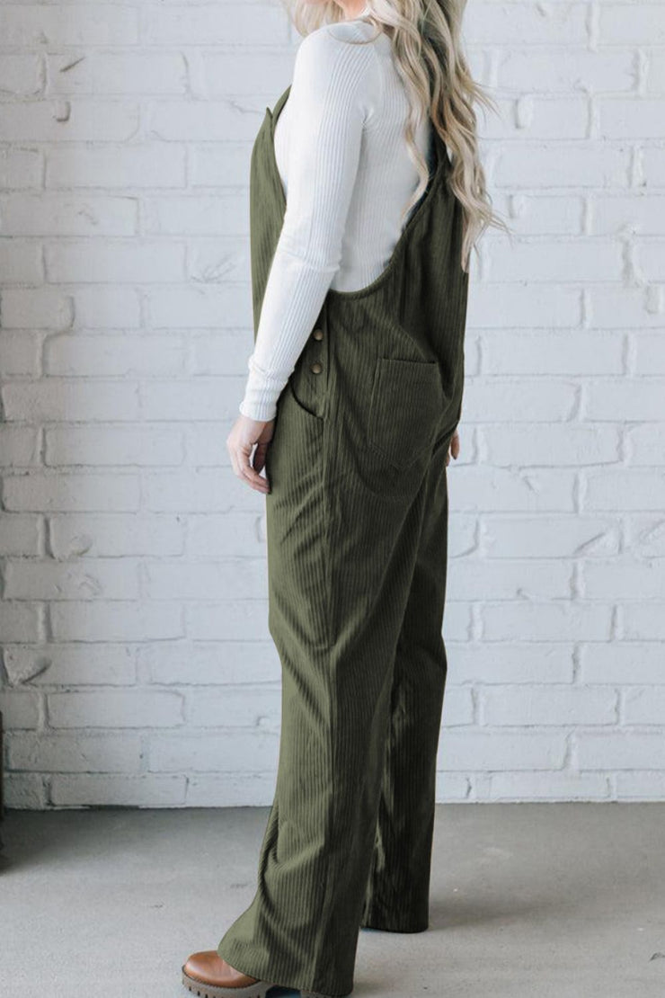 Square Neck Wide Strap Overalls