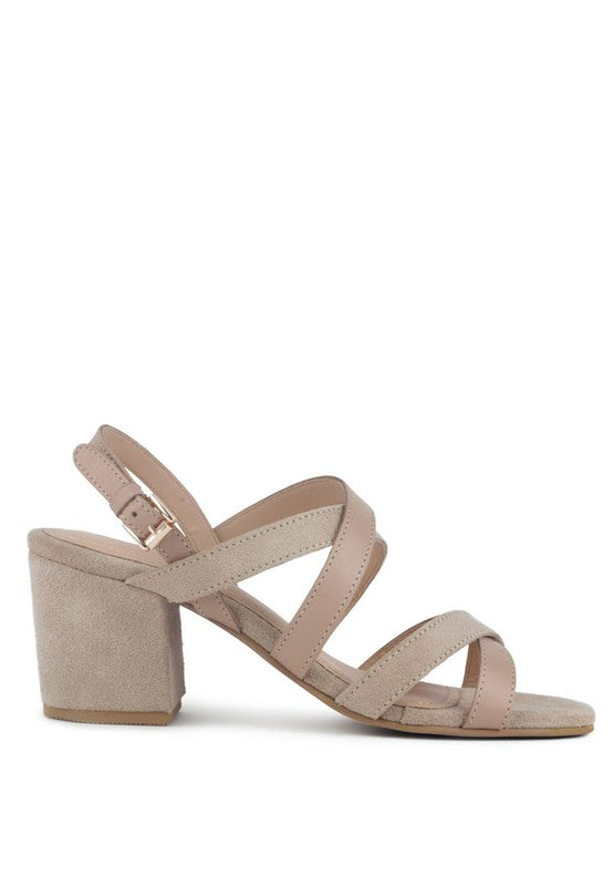 MON LAPIN HIGH BLOCK HEEL LEATHER SANDAL